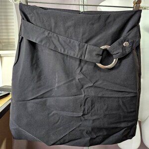 Vintage Cache Women Mini Skirt Short 2 Jr Black Ring Belt Goth Punk Alt Zipper